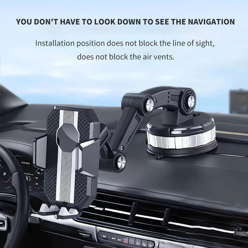 Car Phone Holder Mount, Suction Cup Cell Phone Holder Stand, Universal Dashboard/Windshield/Window Phone Holder One-Button Pop-up Strong Suction Cell Phone Car Mount (Black)