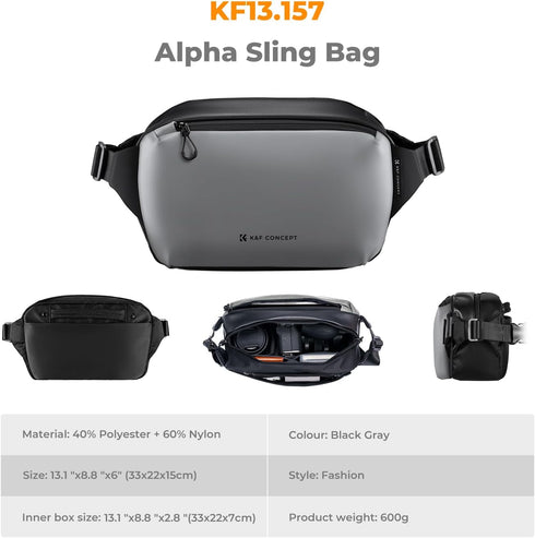 K&F Concept 2 in 1 Sling Bag, Everyday Shoulder Bag & Multifunction Photography Crossbody Camera DSLR Backpack