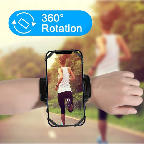 VUP 360 15/14/13/Pro Max/Pro/Mini/12/11/SE 2020/Xs/XR/X/8/7/Plus, 4-6.7 Inch Wristband Phone Holder, Rotatable Forearm