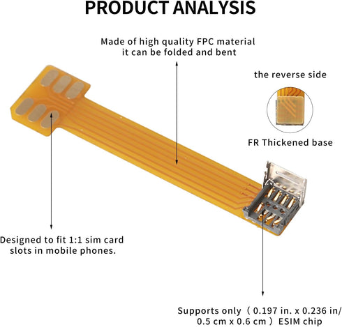 PinQiongZhe 2 Inches (4 ESIM Card Adapter ESIM Card Holder Test Converter Insertion Slot ESIM to Nano SIM Extension