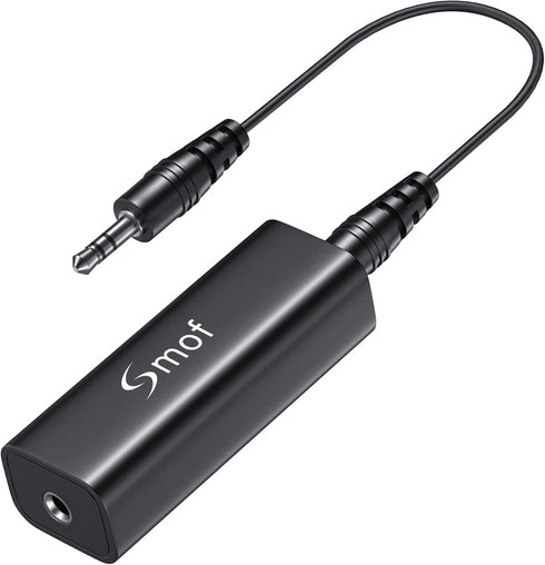Smof Upgraded Ground Loop Noise Isolator, Noise Filter for Car Audio/Home Stereo System with 3.5mm Audio Cable (Black)