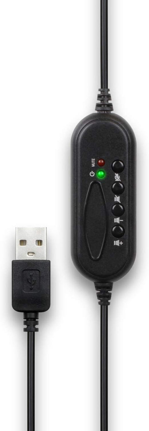 Aluratek Wired USB Stereo Headset with Noise Reducing Boom Mic and in-Line Controls, for Distance Learning, Zoom, MS Teams, Video Conferencing, Skype, Gaming, Music Play, Webinars (AWHU01FJ), Black