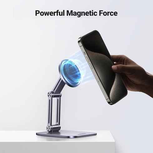 UGREEN Magnetic Phone Stand Compatible with MagSafe, Adjustable Ergonomic Design for iPhone 15 14 13 12 Pro Max, Grey