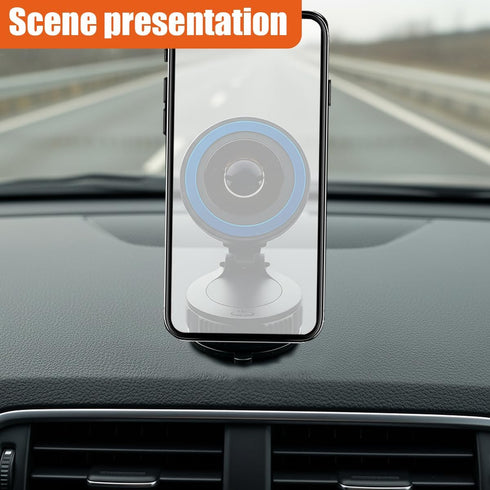 Deaelf 360 Car Magnetic Phone Holder, Foldable Auto Dashboard Phone Mount with Strong Magnet, Adjustable Car Vacuum