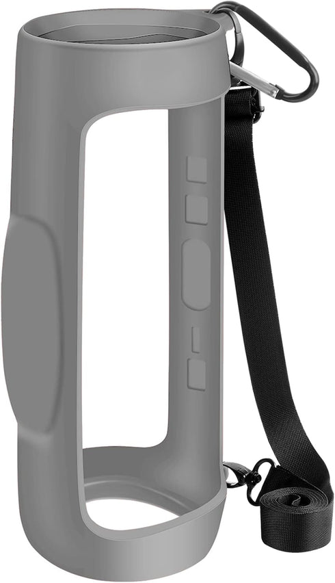 Silicone Case Cover for JBL Charge 4, Waterproof Wireless Bluetooth Speaker, Soft Skin Carrying Pouch with Strap (Grey)