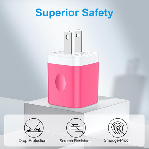 USB Wall Charger Block, 2 Pack USB Power Adapter for iPhone 15 Pro/14 Pro Max/13/12/11/SE/XS/XR/Samsung Galaxy