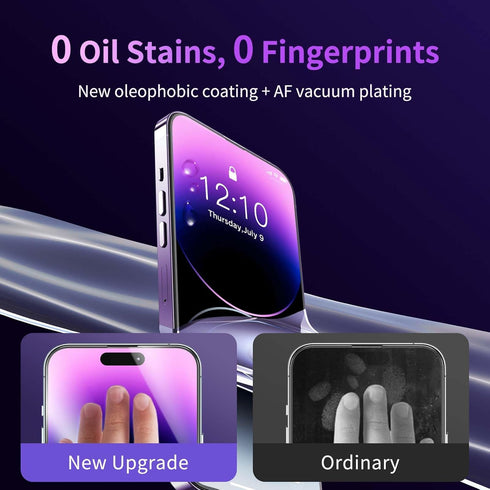 MOCOLL iPhone 14 Screen Protector - Military Grade Tempered Glass, Full Coverage, Scratch Resistant, 2 Pack, Drop