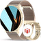 Smart Watch Men, Bluetooth Call, 1.32" HD Full Touch Screen, IP67 Waterproof, Yellow Stainless Steel Sport Watch