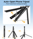 Victiv 68" Phone Tripod & Selfie Stick with Remote and Fill Light, Auto Open Cell Phone Tripod Stand, Extendable Phone