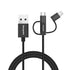 Mangotek 3-in-1 Charging Cable, Apple MFi Certified Adapter with USB A to Lightning/Type C/Micro USB Connectors