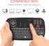 Rii (Upgrade) i4 Mini Bluetooth Keyboard: Blacklit Portable Wireless Keyboard with Touchpad for Smartphones and PC