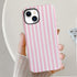 GLBYDLO 15, 2-Layer (Pink,15) Striped Case for iPhone Cute Phone Case, Aesthetic Pattern Design, Hybrid Shockproof