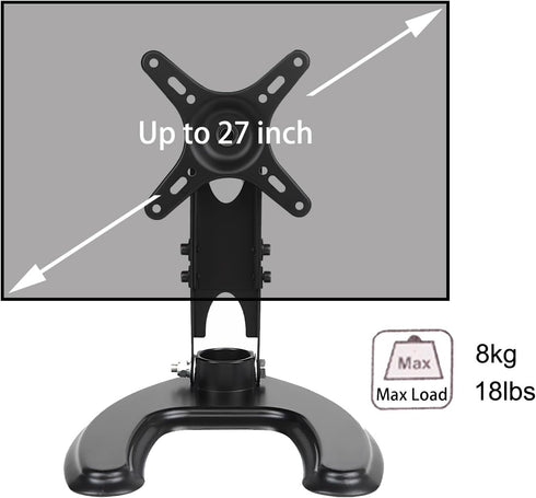 Seaigle 10-27 Inch 18 lbs, 75x75 100x100 mm TV Monitor Stand for Screens, Free Standing Desk Mount with Tilt