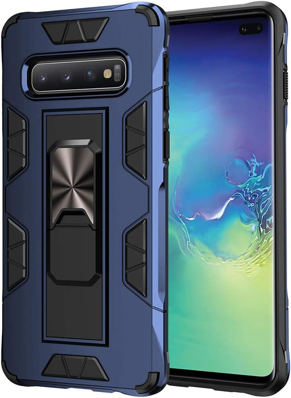 Military Grade Case for Samsung Galaxy S10 Plus - Built-in Kickstand Holder, Heavy Duty Shockproof Protective Cover,