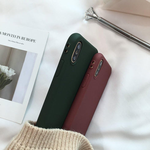 iPhone 7/8 Retro Case - Soft pro-TPU Cover, Slim & Flexible, Fashion Style, Forest Green for iPhone X, 6, 6s, 7 Plus.