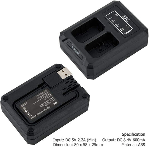 JJC 2-Pack FDA-EP10 A6000 A6100 A6300 NEX-7 NEX-6 Eyecup Eyepiece Viewfinder & Battery Charger for Sony Cameras