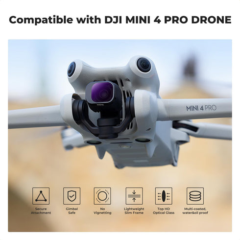 K&F Concept ND UV CPL Filters Kit for DJI Mini 4 Pro, 4 Pack (CPL+UV+ND8+ND16) Multi-Coated Optical Glass