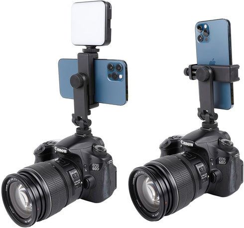 Multifunctional Universal Cell Phone Tripod Mount Adapter, 360 Rotation Camera Hot Shoe Holder for Canon Nikon Sony