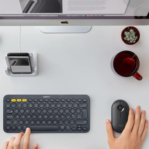 Logitech K380 Bluetooth Keyboard, Compatible with Windows, Mac, Chrome OS, Android, iPad, iPhone, Apple TV, Dark Grey
