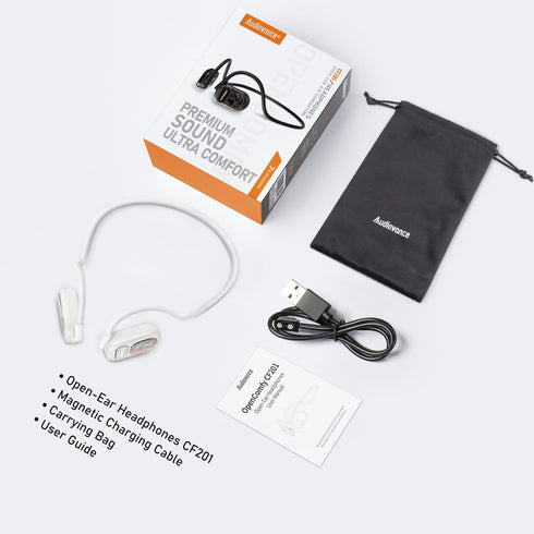 OpenComfy CF201 Next-Gen Running Headphones, Bluetooth Wireless Open Ear for Sports Gym Workout, Ultra Comfort &