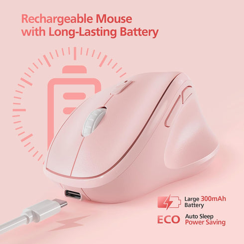 MICROPACK Digitally Yours Micropack 3-Mode 2.4G Wireless Bluetooth Mouse Ergonomic Vertical for Laptop MacBook PC
