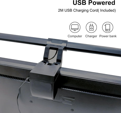 3 Home&Office-40cm Computer Monitor Lamp, Screen Light Bar Eye Caring, Keyboard Lamp with Clamp/Adjustable Brightness