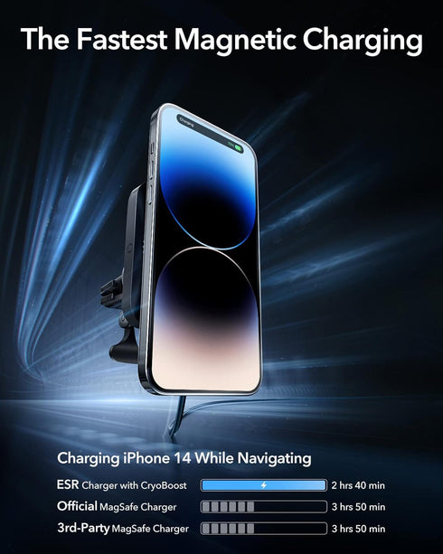 ESR MagSafe Car Mount Charger with CryoBoost, Magnetic Wireless Car Charger for iPhone 16/15/14/13/12, Fast Phone