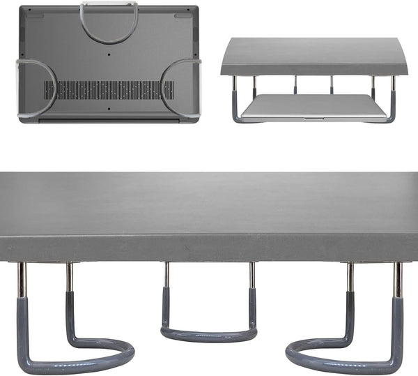Skywin Rubberized Under Desk Laptop Mount, 3 Racks in 1 Set to Hold Under Desk Laptop Holder Organizer Rack (Laptop Not