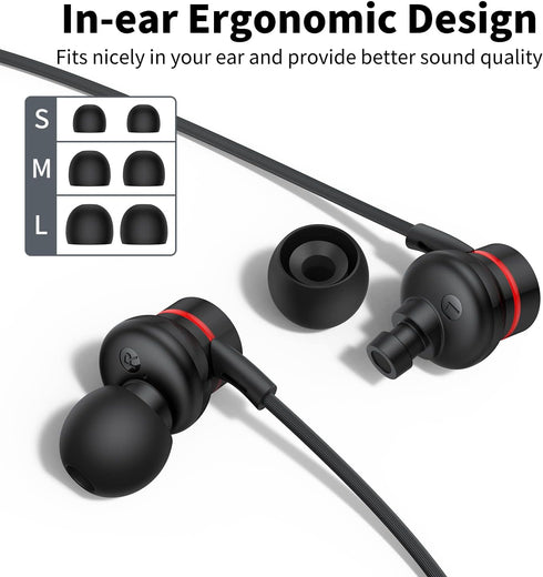 USB C Headphones - Magnetic Noise Canceling Earbuds with Mic for iPhone 15 Pro Max, iPad Pro, Samsung Galaxy S20, Note