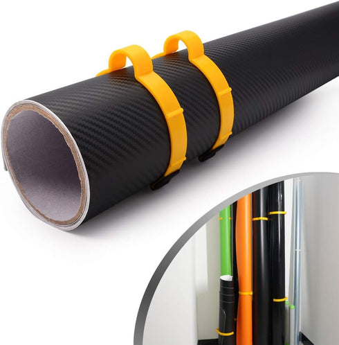 Film Vinyl Wrap Rolls Holder Roll-Media Speed Clips, Plastic Hoop Ring Clamp with Quick Release Handle and Scratch Protection Felt Patch,Film Rolls Storage Solution Tool, Pack of 4 with 2 Sizes by NEWISHTOOL