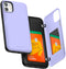 GOOSPERY Magnetic Door Bumper Case for iPhone 11, Card Holder Wallet, Protective Dual Layer, Purple