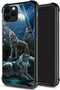 DJSOK Case Compatible with iPhone 11, Wolf Moon Night Case for Man Boys Girls Shockproof Rugged Cover