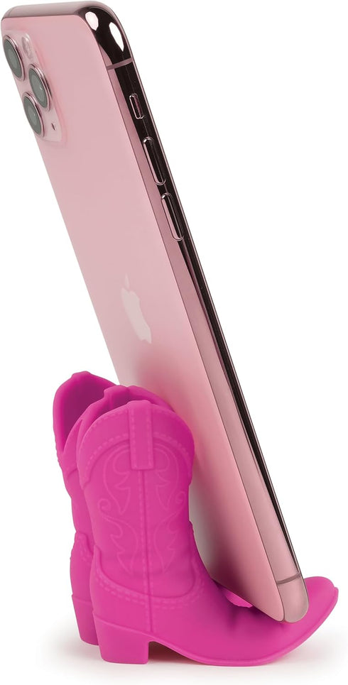 Genuine Fred GIDDY UP Phone Stand, Pink Cowboy Boot Tech Accessory, Fits Most Mobile Smartphones, Grippy Silicone, Fun