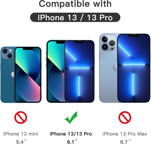 JETech 3-Pack Full Coverage Screen Protector for iPhone 13/13 Pro 6.1-Inch, 9H Tempered Glass, Case-Friendly