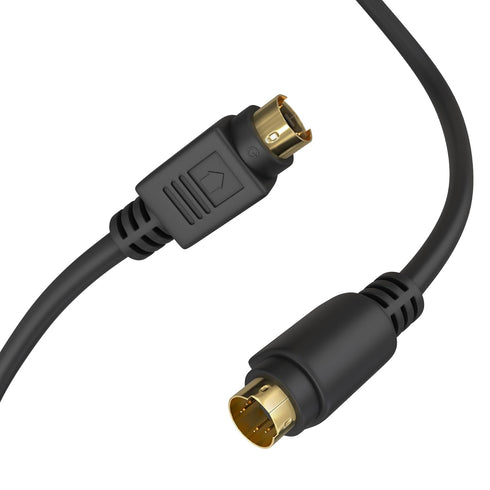 Cmple S Video Cable 25 ft - 4-PIN SVHS Mini Din Video Cord for Home Theater, Camcorder, DVD Player - Black