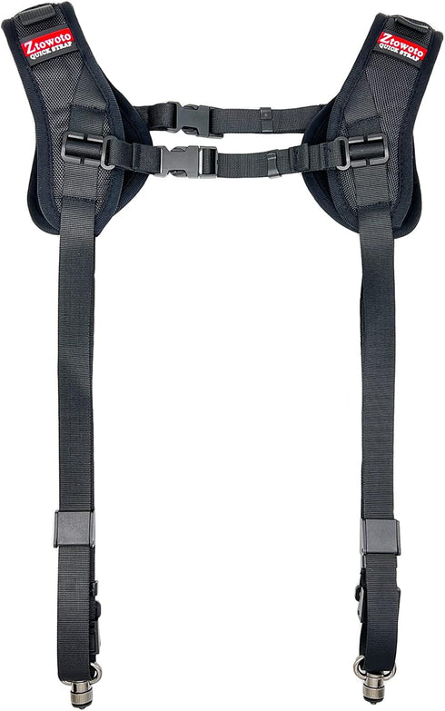 ztowoto Camera Shoulder Double Strap Harness with Quick Release Adjustable Dual Camera Tether Strap and Lens Cleaning