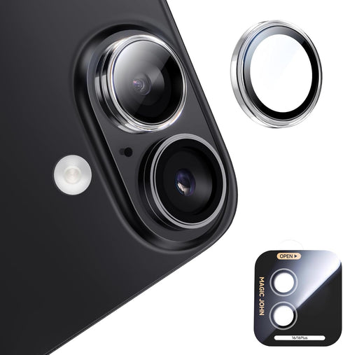 MAGIC JOHN for iPhone 16Plus/16 Camera Lens Protector [Alignment Kit&1:1 Invisible Perfect