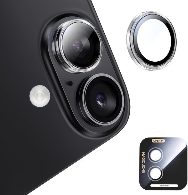 MAGIC JOHN for iPhone 16Plus/16 Camera Lens Protector [Alignment Kit&1:1 Invisible Perfect