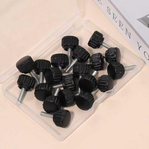 Impnit 24 M4 15 mm Pieces x Threaded Knurled Thumbscrew, Monitor Screws for Vesa Mount Screws Carbon Steel Clamping