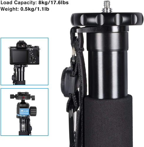 SIRUI AM-306M Camera Monopod, 6-Section, 15.6-61.4 inches, Aluminum Alloy, Lightweight Portable Travel Monopod