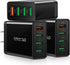 3-Pack Fast Charging 3.0 Wall Charger, 4-Ports USB Block, iSeekerKit Multi USB Power Adapter for iPhone, iPad, Samsung