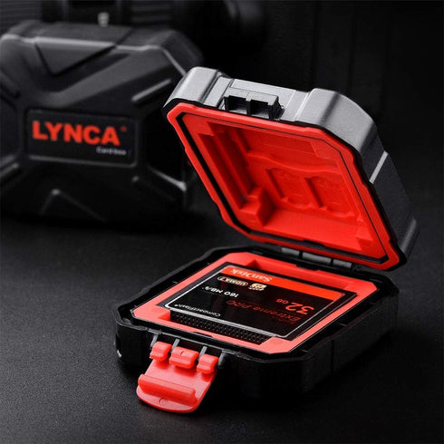 LYNCA Memory Card Hard Protector Case, Water-Resistant Anti-Shock Storage Box for 3 SD, 2 TF/Micro SD, 2 CF, 2 XQD