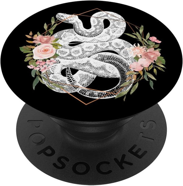 Snake Vintage Animal Drawing Retro Reptile Biology Black PopSockets Standard PopGrip