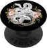 Snake Vintage Animal Drawing Retro Reptile Biology Black PopSockets Standard PopGrip
