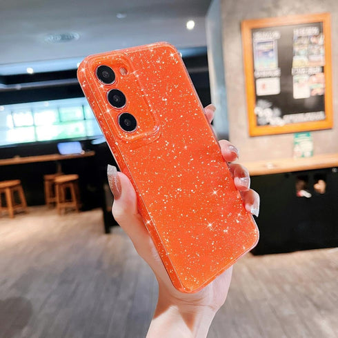 MINSCOSE Samsung Galaxy S23 Plus Case - Cute Neon Bright Color, Glitter Bling Thin Slim Shockproof Silicone Case