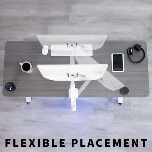 VIVO Articulating Single Monitor Stand, 17 to 27 inch Pneumatic Spring Arm Clamp-on Desk Mount, Max VESA 100x100, White