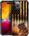 DJSOK Classic Wood Grain American Flag Case for iPhone 15, Dual Layer Shockproof Rugged Cover for Men Boys Girls