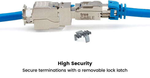 trueCABLE Cat6A Toolless Field Termination Plug, Shielded (STP), 6 Pack, PoE++ Certified