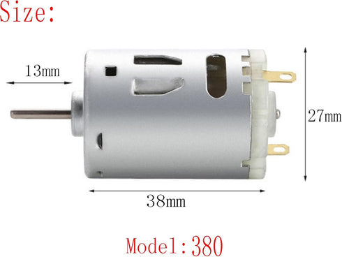 JING 6-12V 10000RPM 380 (2 Mini DC Motor High Torque Gear Motor for RC Boat Model Smart Cars DIY Toys - PCS)