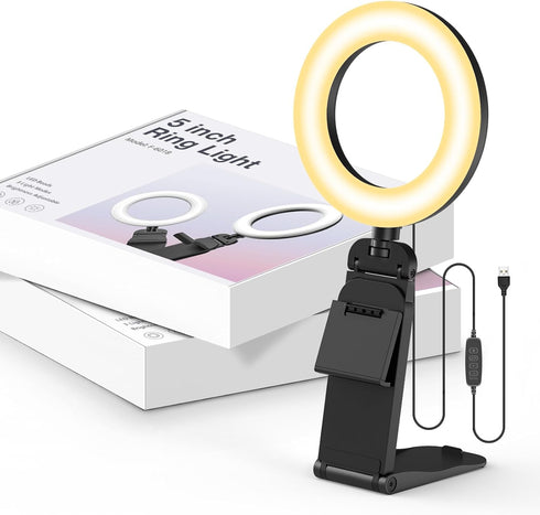 Evershop 2Packs-Ring Meetings,5" Light for Computer Laptop,Video Conference Lighting kit for Zoom Small Led Selfie